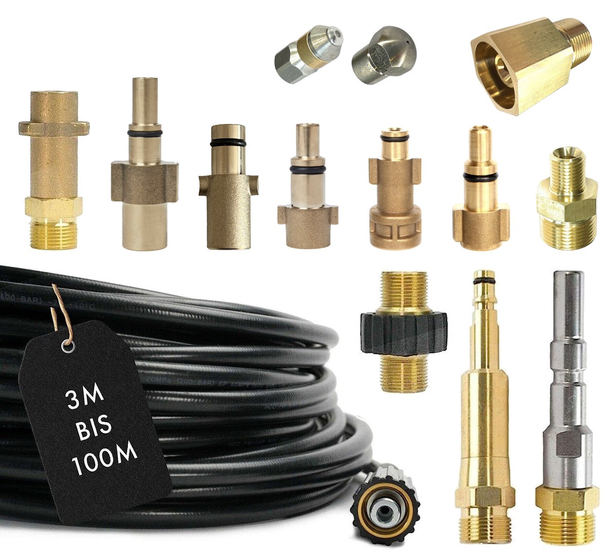 Rohrreinigungsschlauch Set 9-tlg - Für Kärcher Nilfisk Kränzle Stihl