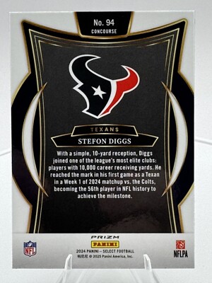 2024 Panini Select Prizm Concourse Zebra Shock #94 Stephon Diggs