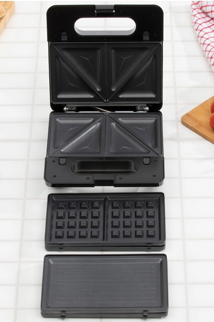 Daewoo 3in1 Snack Maker Sandwich Waffle Panini Press NonStick SDA1562