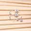 thumbnail 6 - 1 Pair Women Lady Jewelry Silver Double Beaded Rhinestone Crystal Stud Earrings