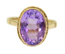 Vintage Amethyst 9ct Yellow Gold ring Q ~ US ...
