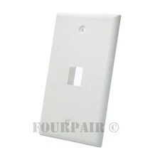 Keystone 1 Hole Port Jack Insert Flush Wall Face Plate Network CAT5e CAT6 White
