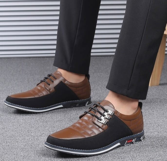Gatsby Men’s Brown and Black Casual Derby Shoes with Lace Closure Gatsby Oxford Derby Shoes Men main image 3