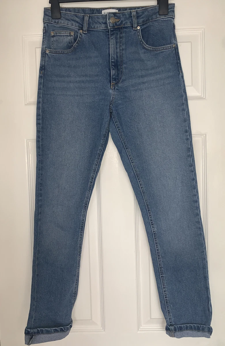 LADIES WAREHOUSE MOM JEANS STONEWASH BLUE DENIM SIZE 10 HIGH WAISTED