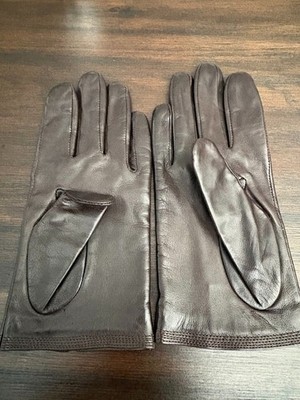 Nordstrom Brown Sable Leather Gloves Rayon lined size M