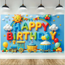 Kids Backdrop Happy Birthday Background Party Photo Baby Shower Studio Decor