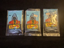Vintage JAWS 3-D wax pack topps 3 lot sealed w/viewer bubble gum