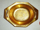 GOLD DISH VINTAGE 6" X 5" with handles fancy design WHEELING 1940s 50s EXCELLENT — photo 1