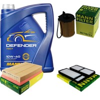Mann Inspektionspaket 5L Mannol Defender 10W-40 FüR Mazda 3 1.6 Di Turbo