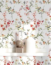 Floral Peel and Stick Wallpaper - Self Stick Flowers Wall Paper for Bedroom Kitc