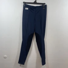 Kerrits Equestrian Tights Women M Blue knee patch riding pants Breeches Made USA
