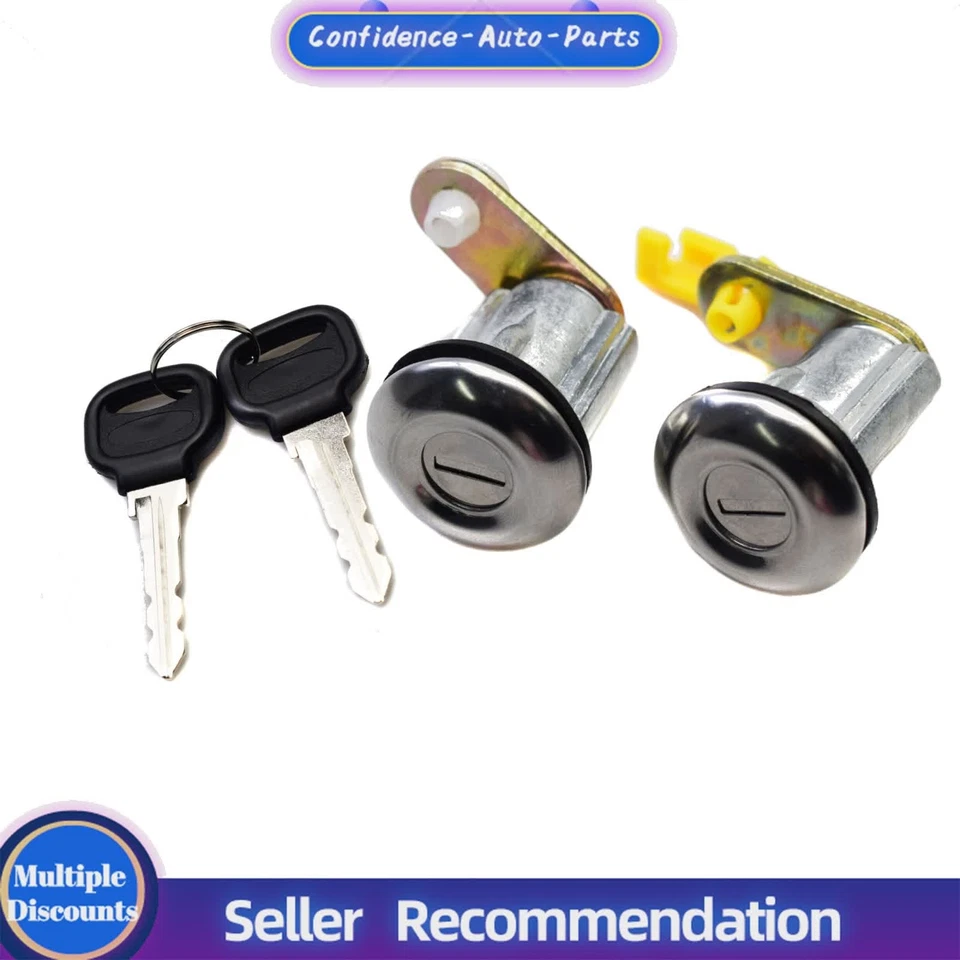 Juego de 2 cerraduras de puerta con llaves para Mazda 626 RX-7 B2200 B2600 Ford Festiva DHSMZ001 Foto 4 de 4