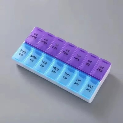 7 Day Pill Box 14 Grid Medicine Organizer Tablet Storage Case Daily Dispenser