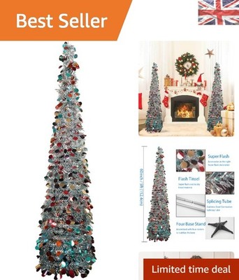Vielseitiger 5 Fuß Silber Pop Up Baum für Weihnachten und Valentinstag Feierlichkeiten