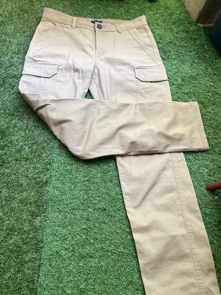 KIABI pantalon cargo homme beige skinny fit taille 38 coton twill, poches cargo - Photo 2/4