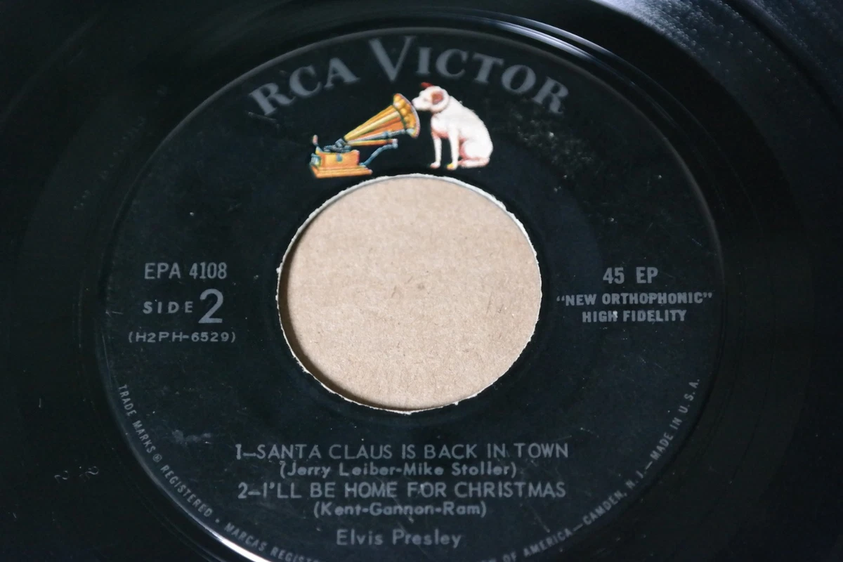 ELVIS PRESLEY, RCA LABEL #EPA-4108 RARE 4 CHRISTMAS SONGS 45 W/ PICTURE SLEEVE