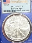 2023 AMERICAN SILVER EAGLE $1 FIRST STRIKE PCGS MS 70