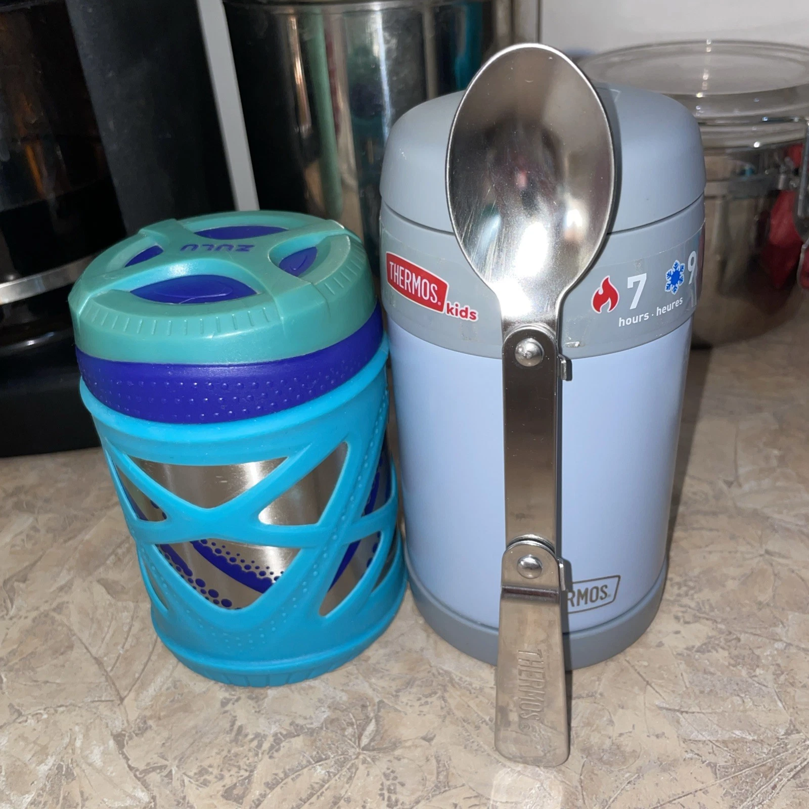 LOT 2 - ZULU THERMOS FUNTAINER Stainless Vacuum Insulated Kids Food Jar w/SPOON