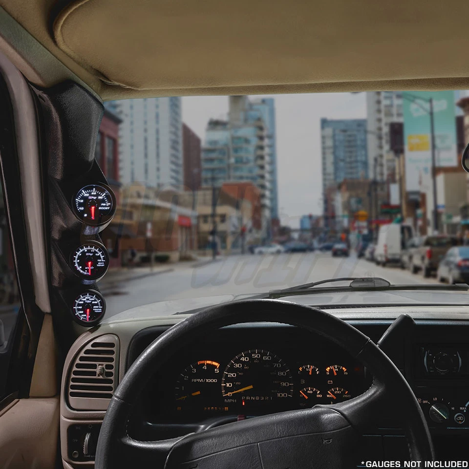 Cápsula de pilar GlowShift negra triple calibre 52 mm para Ford F-150 1997-2002 Foto 2 de 3