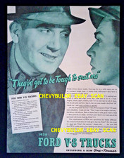 1938 Ford V-8 Trucks Vintage Large Ad Theyve Got To Be Tough To Suit Me