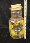 Vintage Pyrex Glass Lemonade Pitcher 2 Qt Yellow Citrus Design With Lid Corning