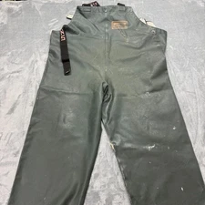 Grundens Herkules Fishing Bib Pants Mens Large Green PVC Relaxed Fit Fisherman