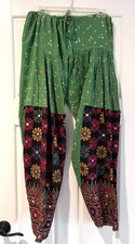 Unique, Mirrored Balloon Pants With Drawstring Closure, One Of A Kind, S-M