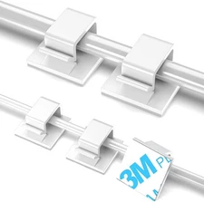 100 PCS Adhesive Cable Clips White (Small & Large), Upgraded Wall Wire Holder fo