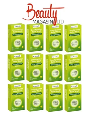 Almus Bisacodyl Constipation Relief Tablets-12 Pack (12 x 20)-240 Laxative Tabs