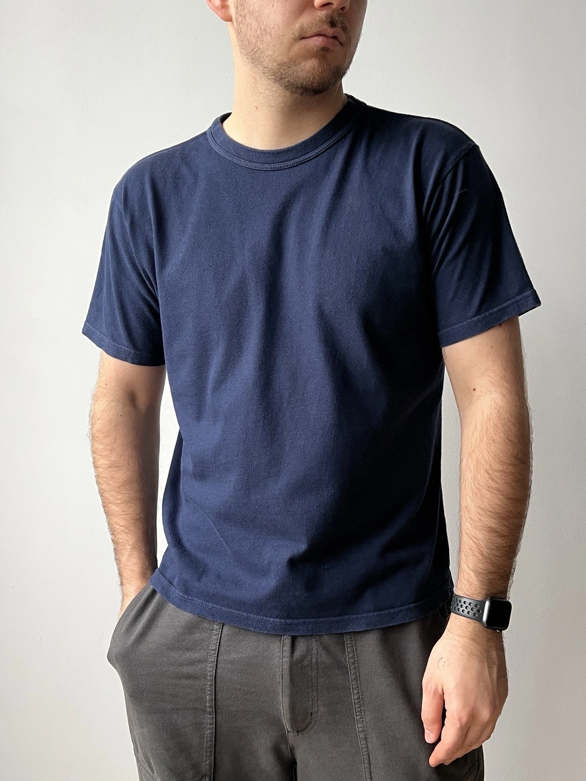 Whitesville 2 T-Shirt Heavy Weight Quali-T Navy Size L Mens Made In Japan - product detail image 2