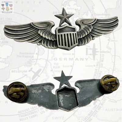 1940’s★ アメリカ陸軍航空隊 ★Air Crew Wing Pin★WW2 WWII US Army Air Corps Air Crew Wings Sterling AE American Emblem