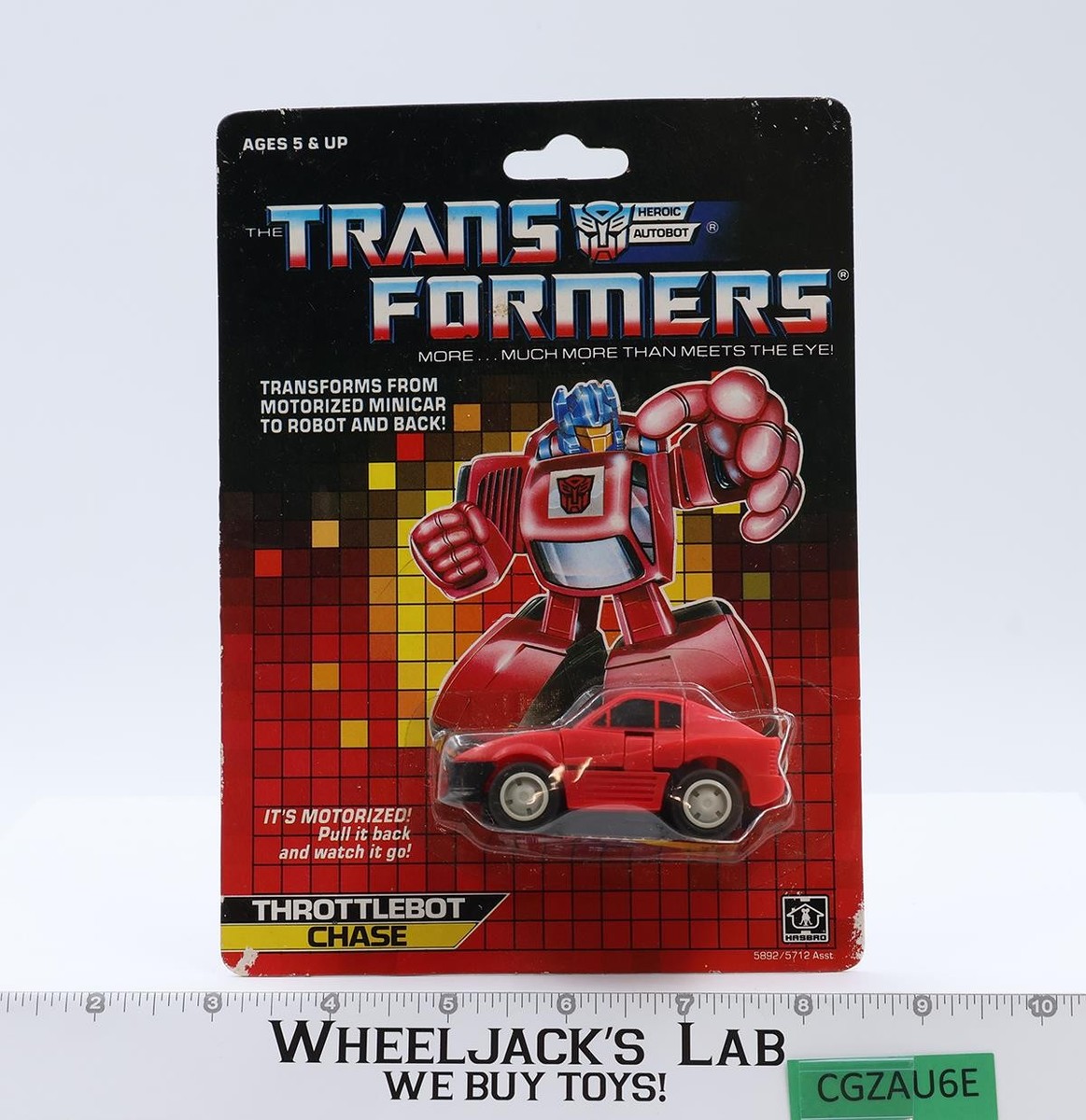 Chase G1 Transformers Hasbro 1986 Vintage Action Figure MOSC NEW
