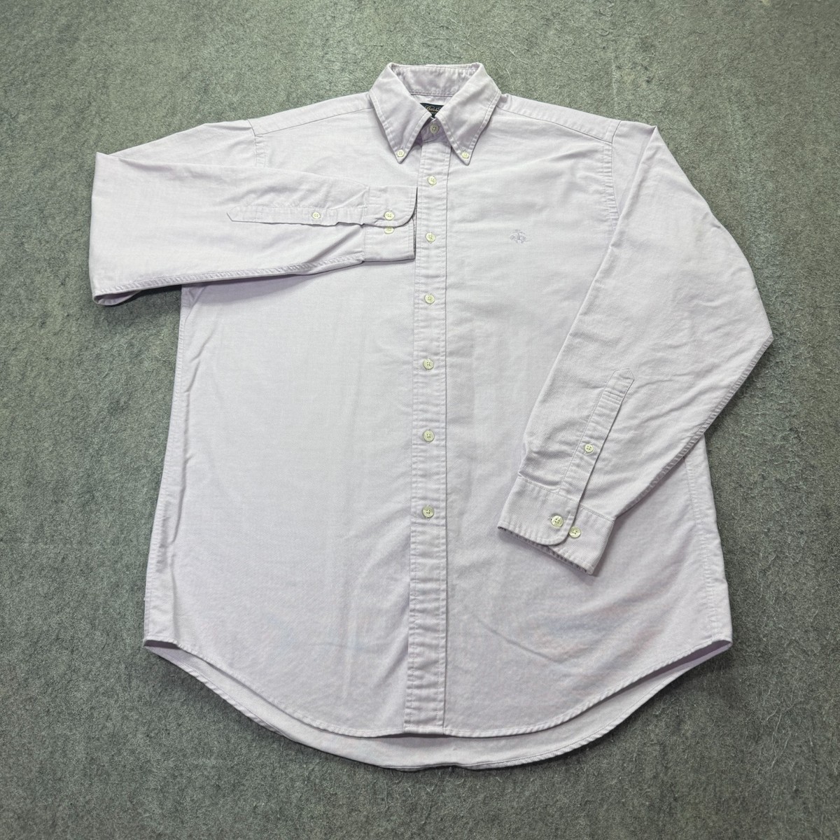 Brooks Brothers Oxford Shirt Men M Purple Solid OCBD Long Sleeve