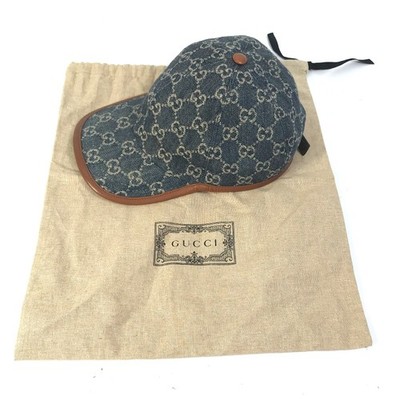 GUCCI 656206 Denim GG logo hat cap baseball cap GGCanvas Navy