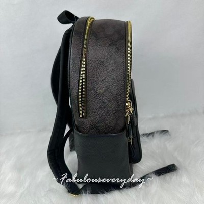 Coach Court Backpack In Signature Canvas Gold/Brown/Black