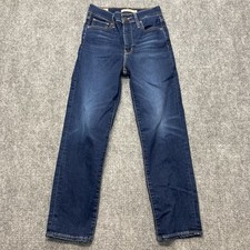 Levis Premium Jeans Womens 26 Blue 724 High Rise Straight Whiskered Denim 24x25