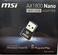 MSI 3028ZE30XU000 AX1800 Nano WiFi 6 USB Adapter 5ghz 1201Mbps Speed Boost