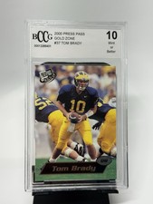 2000 Press Pass Gold Zone Tom Brady Rookie Card #37 BCCG 10 RC Michigan. rookie card picture