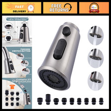 3 Function Pull Down Kitchen Faucet Sprayer Head Replacement, Brushed Nickel, 9