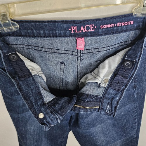 Lot of 2 Girls The Childrens Place Skinny Stretch Denim Jeans Black and Blue 14 - Picture 13 of 15