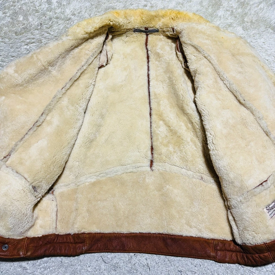 Shearling Real Mouton Vintage Boa Jacket Leather Used Soft Outerwear from Japan - Image 3 of 4