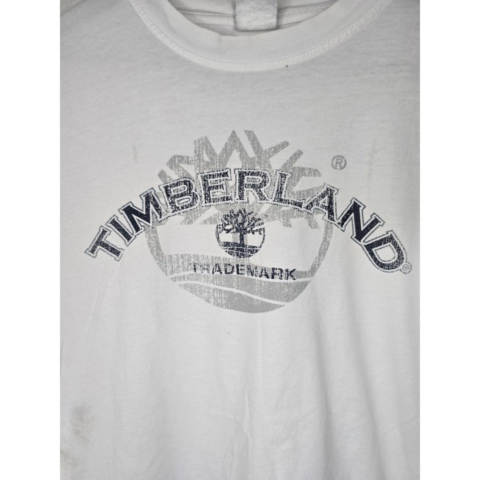 Y2K Timberland Shirt Graphic Long Sleeve White XL Vintage Streetwear Tee 00s - Image 2 of 4