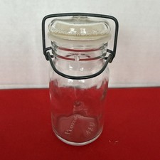 Vintage  Wheaton USA No. 20 Canning Jar With Lid Wire Bail 5.5&rdquo;