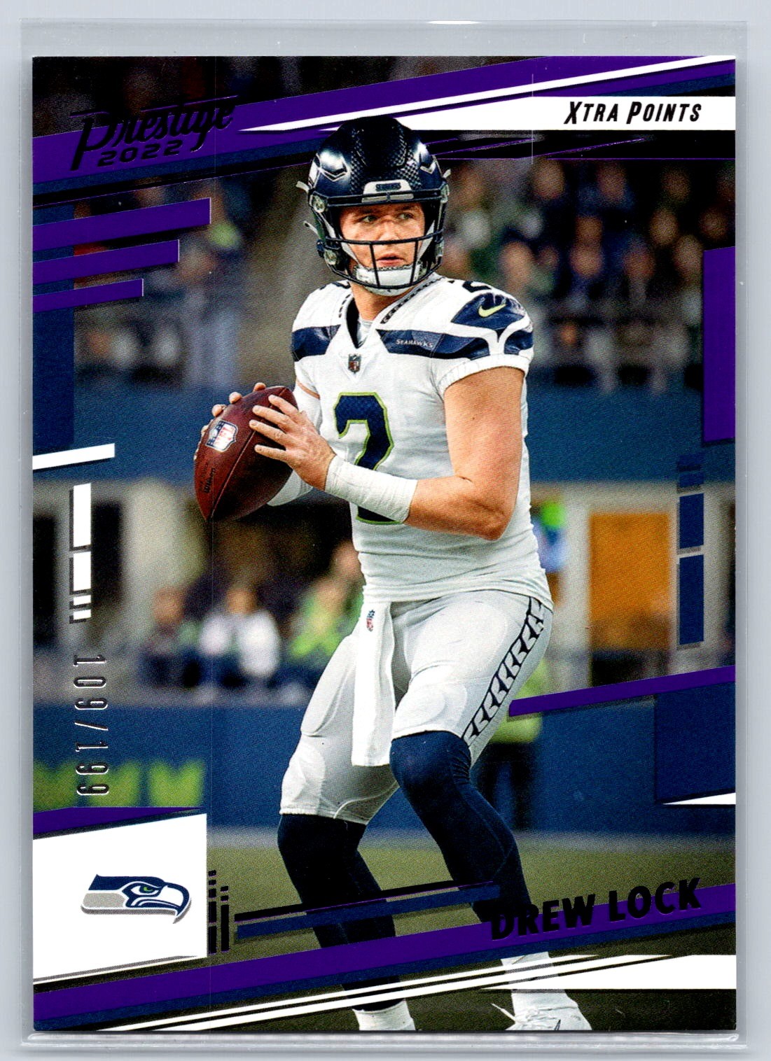 2022 Panini Prestige #260 Drew Lock Xtra Points Premium Purple #/199