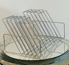 Midcentury 70er Zeitungsst&auml;nder Organizer Chrom Vintage Schallplattenst&auml;nder