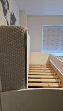 mid sleeper bed with desk, drawer 4 box storage and mattress