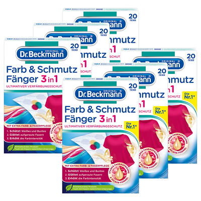 Dr. Beckmann Farb- und Schmutzfänger 3in1 mit EXTRA FASERPFLEGE | 6x 20 Tücher