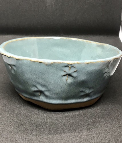 Art Pottery Bowl Studio Art Etched/Stamped Design, Designed Bottom - Picture 5 of 7