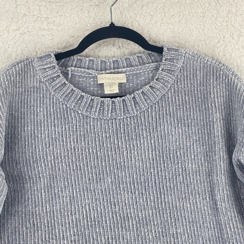 Cynthia Rowley Pullover Damen Large grau Grobstrick Pulli Langarm kuschelig - Bild 3 von 12