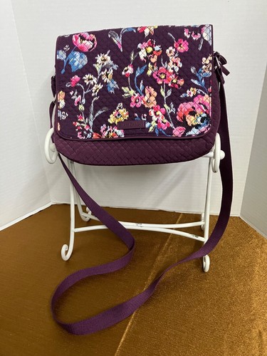 Vera Bradley Plum-Purple Floral Quilted Messenger Laptop Briefcase Bag - Picture 2 of 14